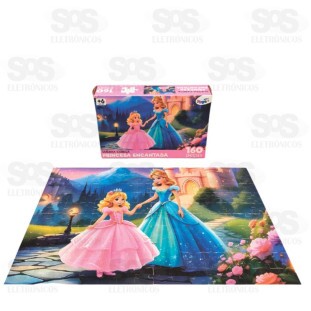 Quebra-Cabeça Princesa Encantada 160 Peças Mini Toys 6373