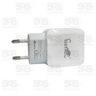 Carregador 2 USB 5.1A Com Cabo Type C Eletromex EL-4012-TY