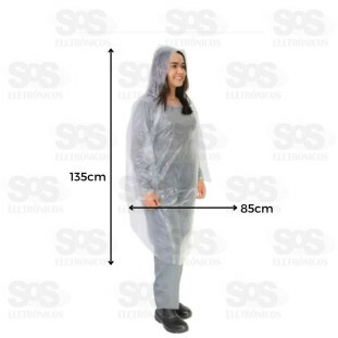 Capa De Chuva Plástica Com Capuz Descartável Maxmidia MAX-8805