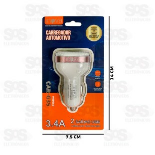 Carregador Veicular 3.4A Com 2 USB Inova CAR-G35