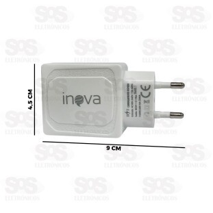 Carregador 2 USB 3.1A Com Cabo Type C Inova CAR-3228C