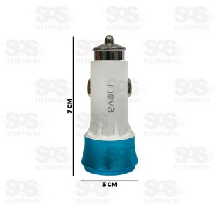 Carregador Veicular 2 USB 4.1A Cabo Iphone Inova GL23-A