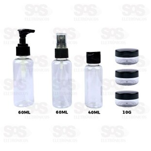 Kit Higiene 6 Frascos Para Viagens Top Útil TOP1604
