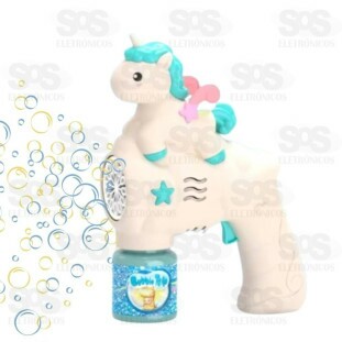 Lança Bolhas De Sabão Unicórnio com LED Toy King TK-AB7708