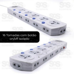 Filtro De Linha 16 Tomadas Bivolt Cabo 3 Metros B-Max BM-8689