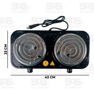 Fogareiro Elétrico 2 Bocas 2000W 127V Hai Brasil AIH1466PR