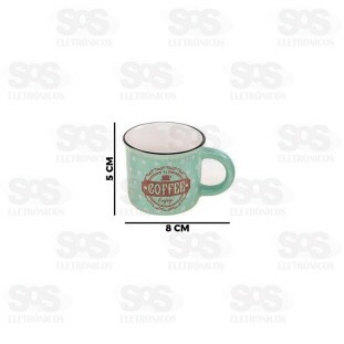 Kit Xícara de Café 85ML Cerâmica 6 Peças 973