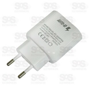 Carregador 2 USB 2.4A Com Cabo Type C Kaidi KD-607C