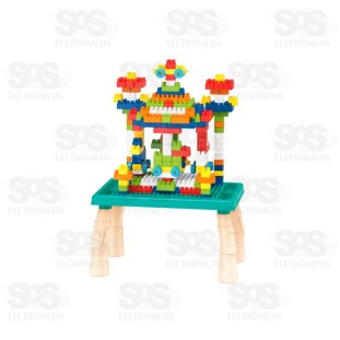 Mesa Blocos De Montar Coloridos 100 Peças TK-AB8485