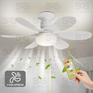 Lâmpada Multifuncional 60W Com Ventilador e Controle Remoto