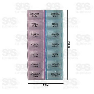 Porta Comprimido Semanal Dia e Noite Plástico HX6661