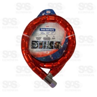 Cadeado Para Bicicleta 22mmx100cm Com 2 Chaves YA-2711