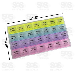 Porta Comprimido Semanal 28 Dias Top Útil TOP1071