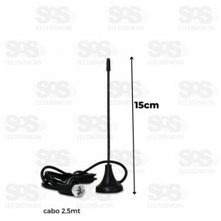 Mini Antena Interna Com Imã 2,5 Metros Caerus CRS-2366
