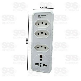 Adaptador 3 Tomadas Sem Fio B-Max BM-8701A