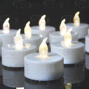 Mini Vela Decorativa Chama Branco Frio Unitário TOP1862