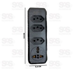 Adaptador 3 Tomadas Sem Fio B-Max BM-8701B