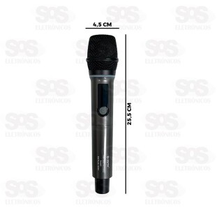 Kit 2 Microfones Sem Fio Dinâmicos Com Painel B-Max BM-248B