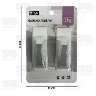 Ganchos Multiuso Adesivo 2 Unidades Top Útil TOP1999