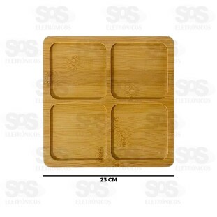 Tábua Para Petiscos 4 Divisórias MDF Top Útil TOP2106