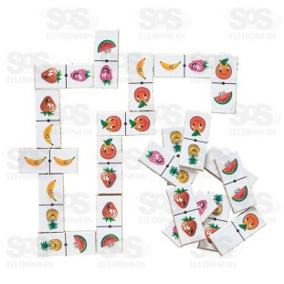 Dominó Salada de Frutas 28 Peças de Madeira IOB 04