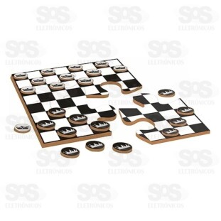 Jogo De Tabuleiro Dama 28 Peças De Madeira IOB 278