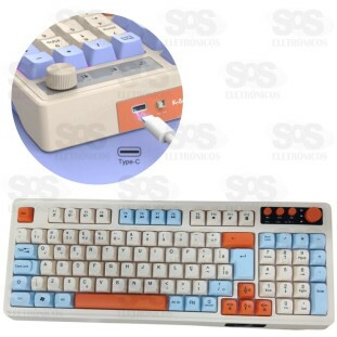 Kit Teclado e Mouse Sem Fio 2.4 USB Eletromex EL-2115