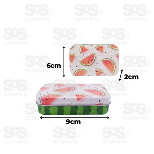 MIni Lata Estampada Retangular 9,5x6cm em Metal Livon 6311/6313