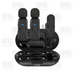Microfone De Lapela Duplo Sem Fio Lightning Altomex K61-IP-2IN1