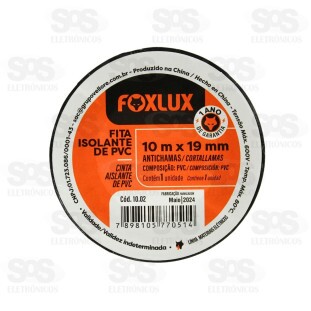 Fita Isolante 10 Metros Preta 10 Unidades Foxlux 10.02