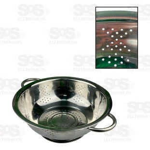 Escorredor de Massa Aço Inox 26x9,5CM Unitário Caerus CRS-2562