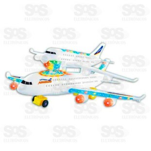 Avião Infantil Bate e Volta Com Luzes e Sons Toy King TK-AB4526