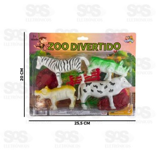Animais Zoo Divertido Com 10 Peças Toy King Tk-Ab5668