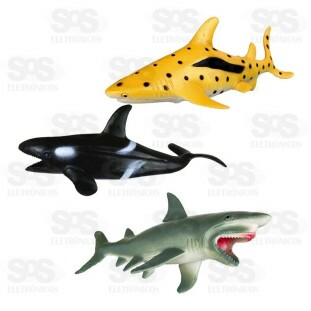 Tubarões De Plástico Com 3 Peças Toy King Tk-Ab0039