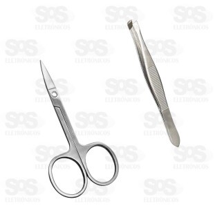 Kit Pinça Depilatória e Tesoura 356-10