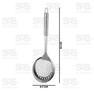 Escumadeira Aço Inox 33CM Top Útil TOP0772