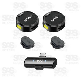Microfone De Lapela Duplo Sem Fio Type C Kaidi KMF4-C