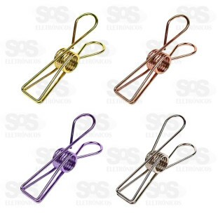 Conjunto 12 Prendedores de Metal Coloridos Top Útil TOP0928