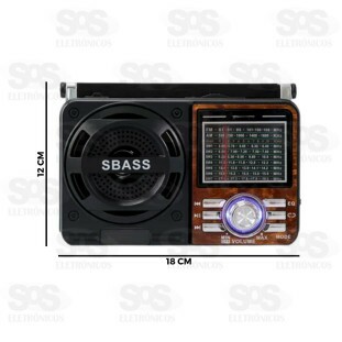 Rádio Retrô Portátil 3W Bluetooth Ministar MS-3303BR