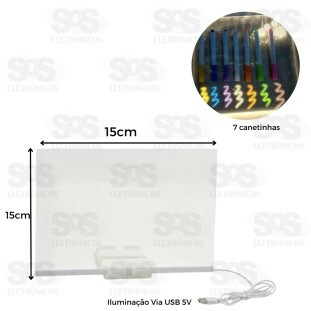 Luminaria LED Acrilico Com Caneta e Desenhos Para Colorir Altomex AL-2030