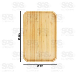 Bandeja Retangular Bambu Multiuso 33,5x29cm Top Útil TOP2154