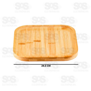 Bandeja Multiuso Bambu Quadrada 29,5cm TOP2157