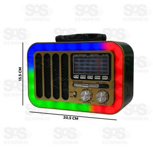 Rádio Retrô Bluetooth/FM/AM 9 Bandas Eletromex EL-1322
