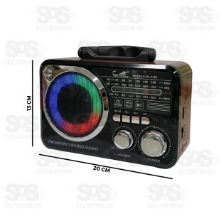 Rádio Retrô Bluetooth/FM/AM 3 Bandas Eletromex EL-1324