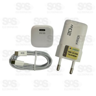 Carregador Turbo 20W Com Cabo Type C Kaidi KD-661CC