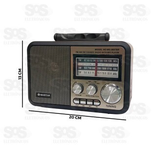 Rádio Retrô Portátil 5W Bluetooth Ministar MS-8897BR