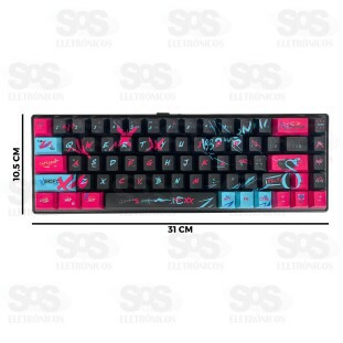 Teclado Gamer Mecânico Sem Fio Blackpink Aitek ATE-W12