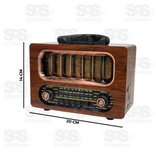 Rádio Retrô Portátil 8W Bluetooth Ministar MS-6636BR