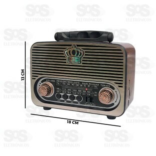 Rádio Retrô Portátil 5W Bluetooth Ministar MS-8092BR
