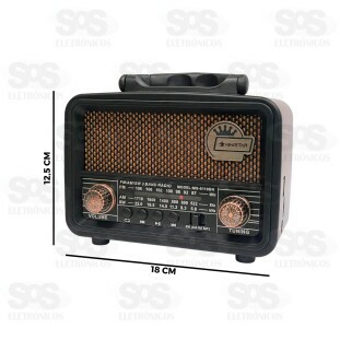 Rádio Retrô Portátil 5W Bluetooth Ministar MS-8110BR